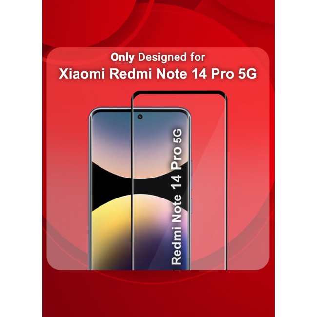 CATANES Curved Screen Protector Compatible With Xiaomi Redmi Note 14 Pro 5G Tempered Glass, Protective Film Easy Installation Bubble Free
