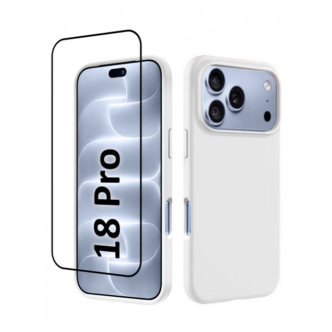 CATANES 2 Pack Silicone Case Designed for iPhone 18 Pro - Soft Liquid Silicone Slim Shockproof Protective Back Cover - White