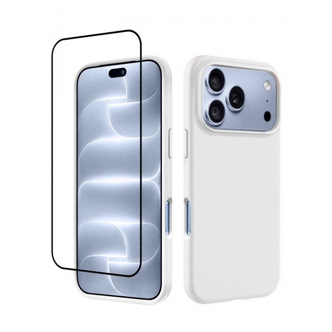 CATANES 2 Pack Silicone Case Designed for iPhone 18 Pro - Soft Liquid Silicone Slim Shockproof Protective Back Cover - White