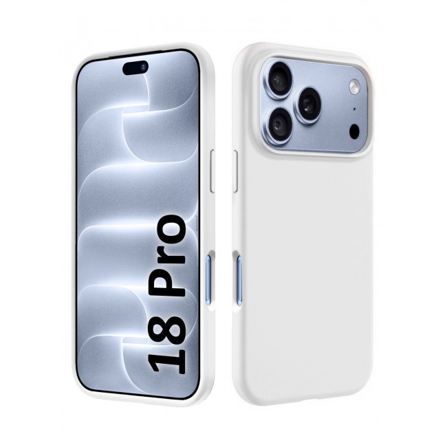 CATANES 2 Pack Silicone Case Designed for iPhone 18 Pro - Soft Liquid Silicone Slim Shockproof Protective Back Cover - White