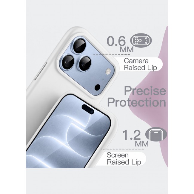 CATANES 2 Pack Silicone Case Designed for iPhone 18 Pro - Soft Liquid Silicone Slim Shockproof Protective Back Cover - White