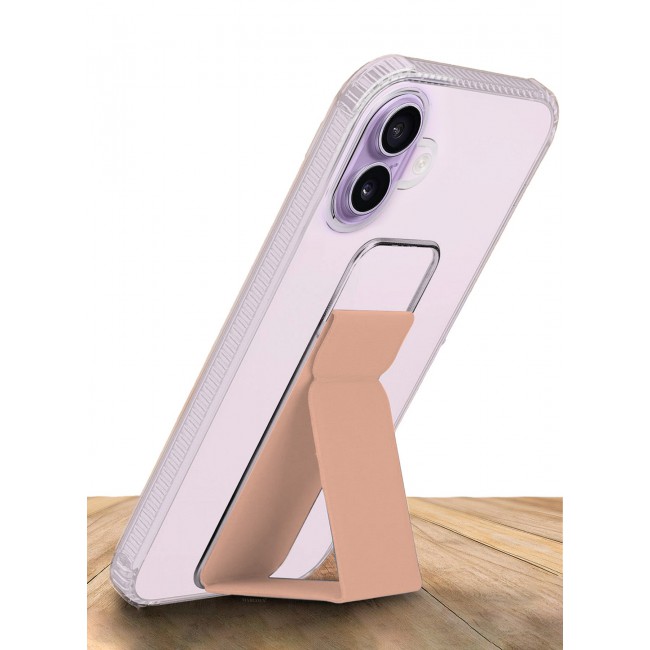 CATANES 2 Packs Finger Grip Clear Case Cover for iPhone 17- Kickstand Car Magnetic Holder Multi-function Protective Two-in-one Case with 3D Screen Protector - Pink