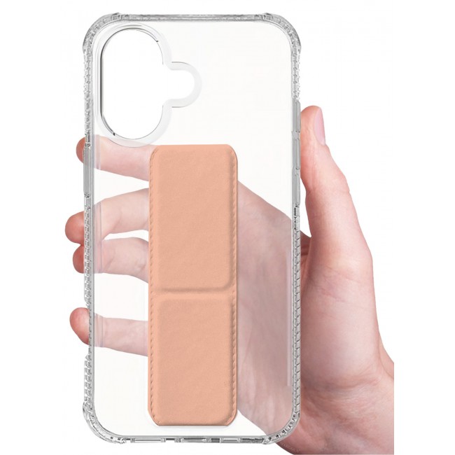 CATANES 2 Packs Finger Grip Clear Case Cover for iPhone 17- Kickstand Car Magnetic Holder Multi-function Protective Two-in-one Case with 3D Screen Protector - Pink
