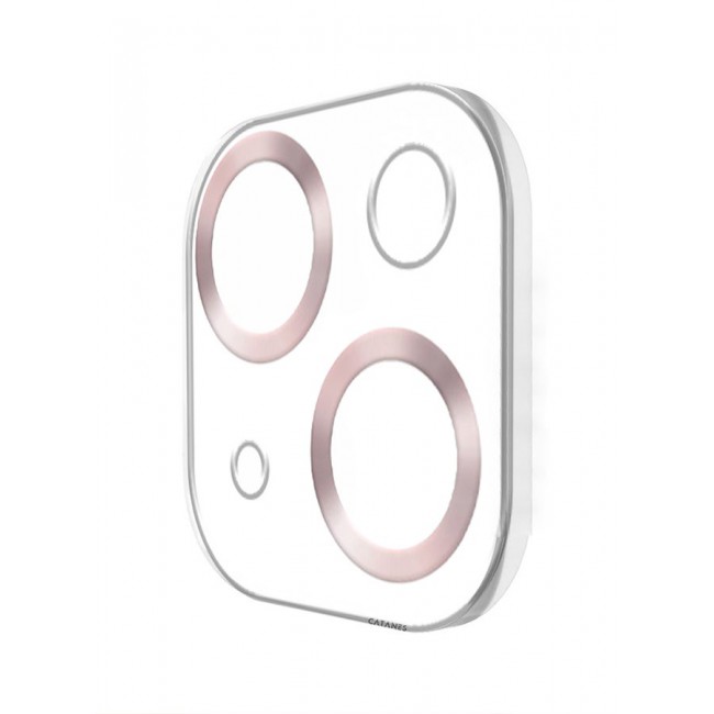 CATANES Camera Lens Protector for Apple iPhone 15 Tempered Glass 9H Hardness Ultra HD Anti-Scratch Easy to Install Case Friendly Full Coverage Guard Rose Gold