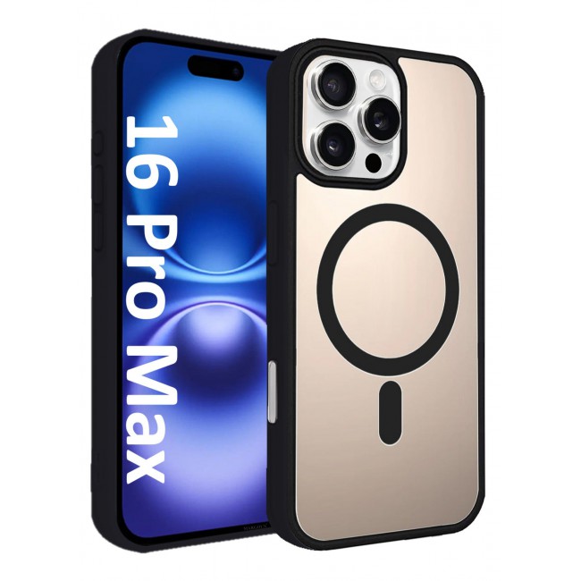 CATANES (for iPhone 16 Pro Max) Magsafe Case Cover Sidecolor Magnetic Strong Shockproof Protective Slim Thin Translucent Cover - Black Color