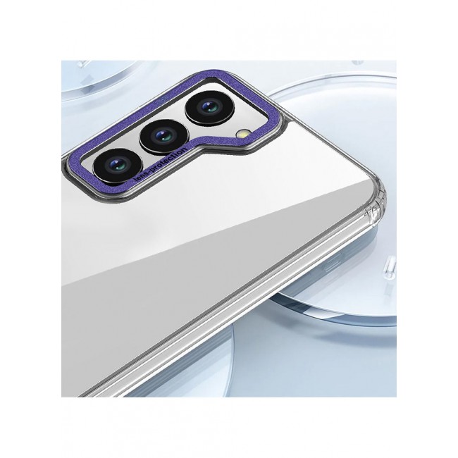 CATANES Samsung Galaxy S23 Clear Case Shockproof Slim Anti-Yellow Hybid Hard PC+ TPU Cover Metal Camera Lens Frame