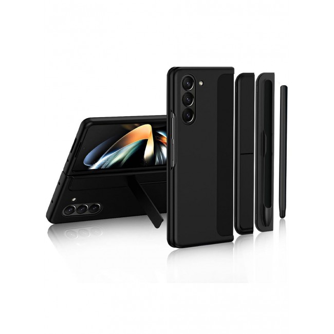 CATANES Samsung Galaxy Z Fold 5 Case with Pen Holder S-Pen included Hard Ultra Protective and Anti Shock Case Cover Black