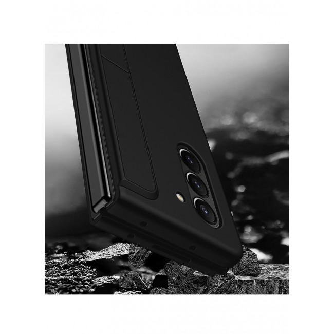 CATANES Samsung Galaxy Z Fold 5 Case with Pen Holder S-Pen included Hard Ultra Protective and Anti Shock Case Cover Black