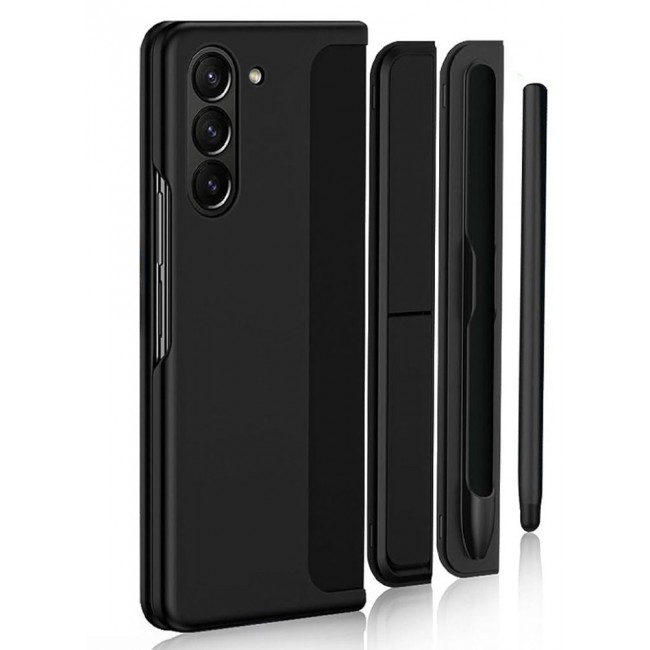 CATANES Samsung Galaxy Z Fold 5 Case with Pen Holder S-Pen included Hard Ultra Protective and Anti Shock Case Cover Black