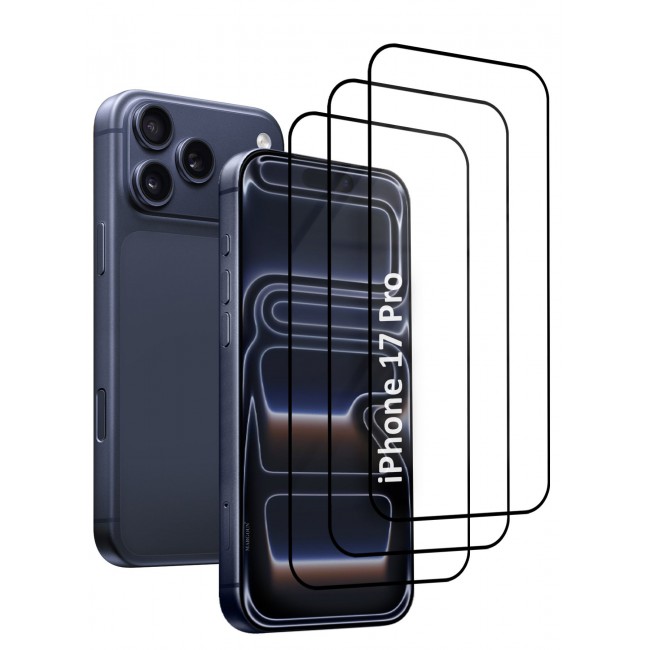 CATANES 3 Packs Screen Protector for iPhone 17 Pro - 3D Full Coverage 9H Tempered Glass Bubble-Free Installation High Protection Scratch Resistant