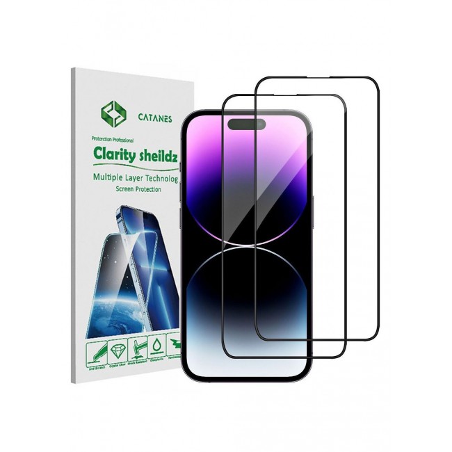 CATANES 2Pack for iPhone 14 Pro Max Screen Protector Anti-Scratch Tempered Glass Clear HD Edge to Edge Full Coverage 9H Case Friendly Film 6.7 inch