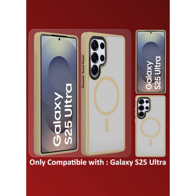 CATANES (for Samsung Galaxy S25 Ultra) Magnetic Slim Protective Case with Wireless Charging Support - Titanium Desert