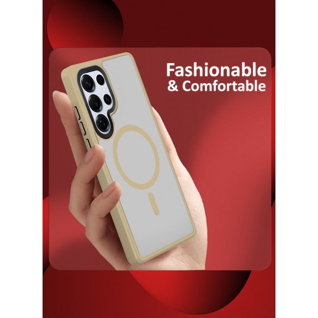 CATANES (for Samsung Galaxy S25 Ultra) Magnetic Slim Protective Case with Wireless Charging Support - Titanium Desert