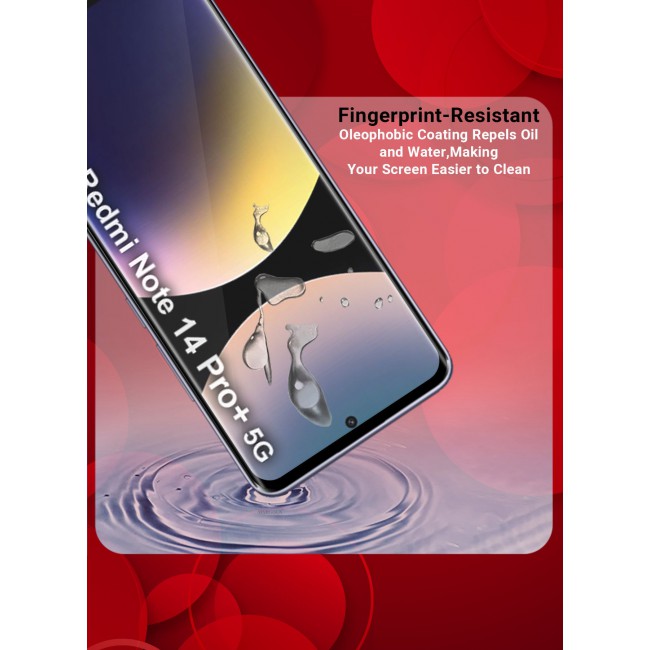 CATANES Curved Screen Protector Compatible With Xiaomi Redmi Note 14 Pro+ 5G Tempered Glass, Protective Film Easy Installation Bubble Free