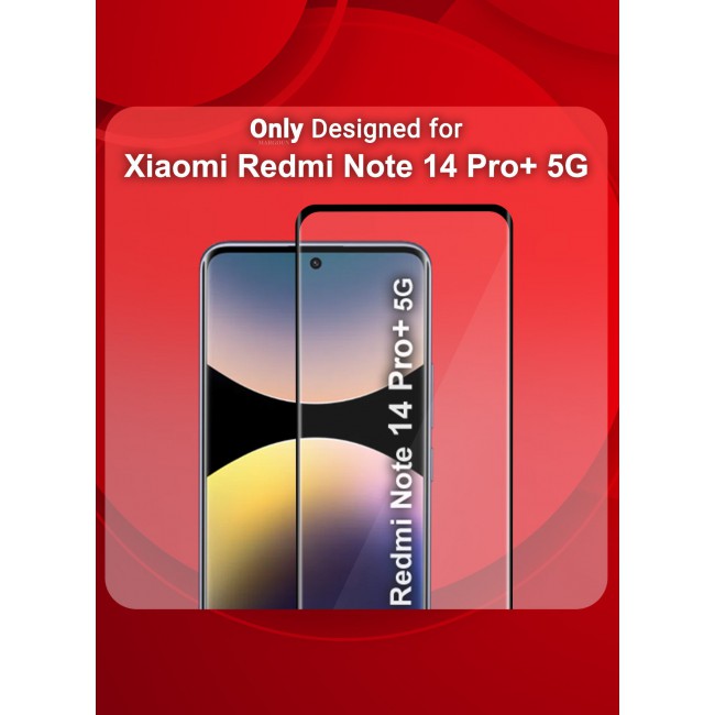 CATANES Curved Screen Protector Compatible With Xiaomi Redmi Note 14 Pro+ 5G Tempered Glass, Protective Film Easy Installation Bubble Free