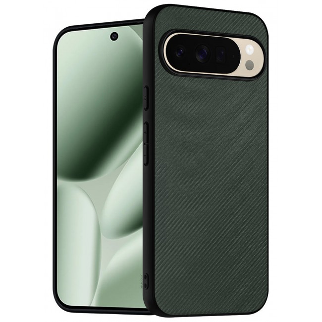 CATANES Hard Carbon-Laminated Shockproof Case for Google Pixel 10 Pro XL – Slim Protection Cover - Green