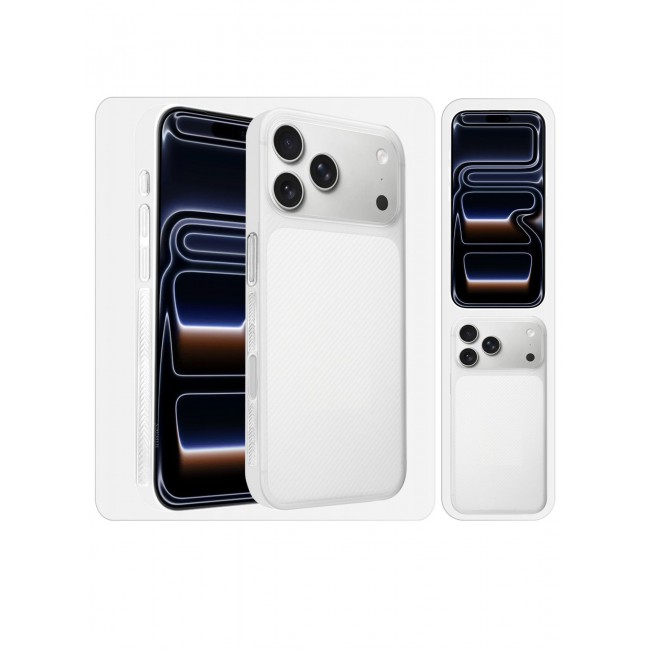 CATANES 2Packs Case Cover for iPhone 17 Pro, Air Skin Line Design Back Cover, Sturdy Durable Ultra-Thin Case, Drop Protection Cover Clear with Privacy Screen Protector - White