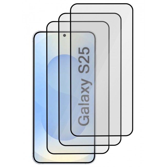 CATANES (for Galaxy S25) 3Packs Premium Screen Protector Full Coverage, Scratch-Resistant Anti Bubble - Side Black