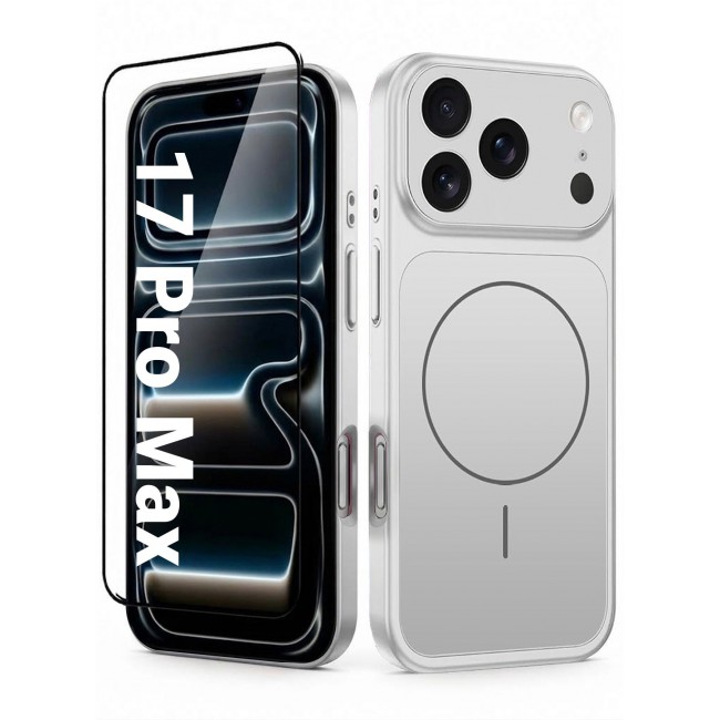 CATANES 2 Pack MagSafe Compatible Case for iPhone 17 Pro Max, Protective Bumper with Drop Protection & Lens Cover - Silver