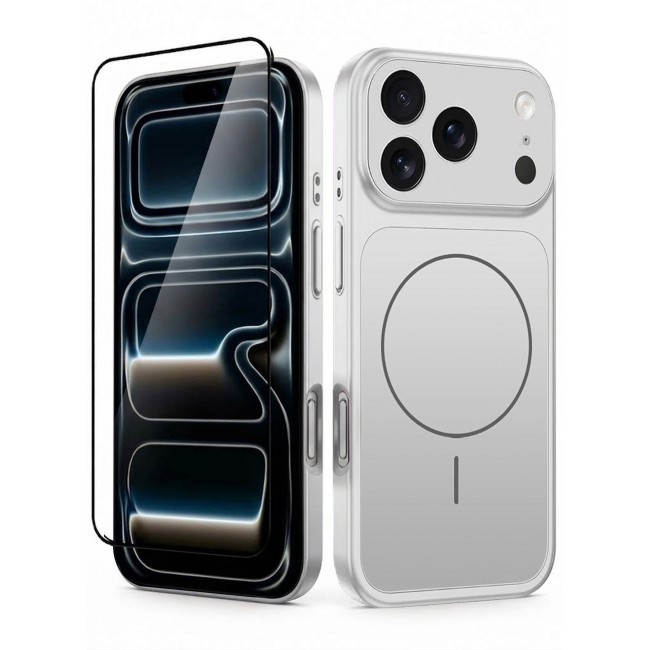 CATANES 2 Pack MagSafe Compatible Case for iPhone 17 Pro Max, Protective Bumper with Drop Protection & Lens Cover - Silver