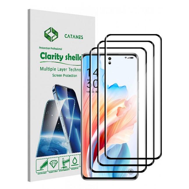 CATANES 3 Pack For Oppo A2 Pro Screen Protector 9H Hardness Scratch Resistance Screen Protector Touch Sensitive Case Friendly Tempered Glass Film