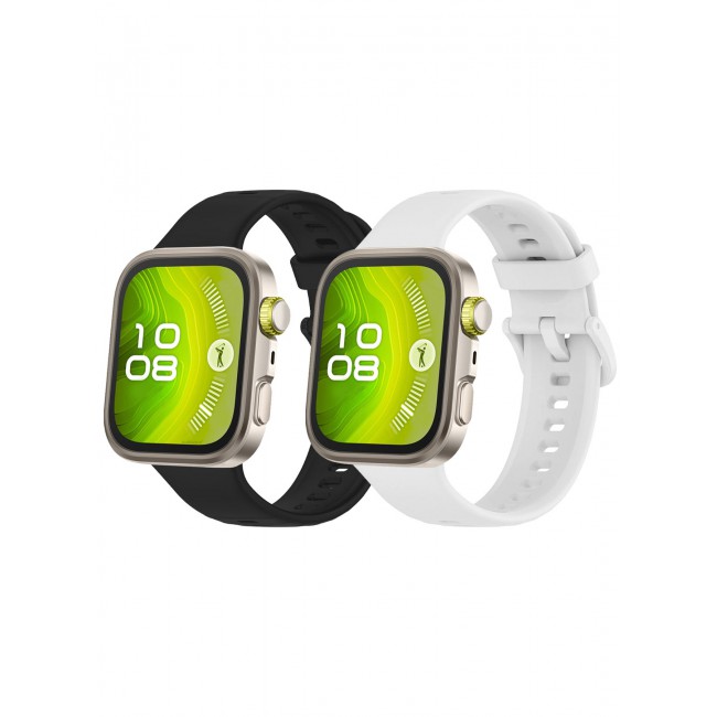CATANES 2Packs Wristband for Huawei Watch Fit 3/Fit 4/Fit 4 Pro Bands, Silicone Bracelet Quick Release Arm Band, Replacement Smartwatch Band Quick Release Sport Straps - White Black