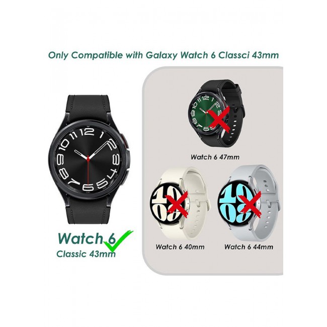 CATANES (for Samsung Galaxy Watch 6 Classic 43mm) 3 Pack Screen Protector Tempered Glass Anti-Scratch 9H Ultra-thin Screen Protector Protective Film Cover Accessories