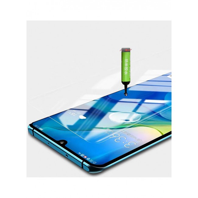 CATANES Huawei P30 Pro UV Screen Protector 6D Tempered Glass 9H Adhesive Nano Liquid UV Glue Full Coverage Clear