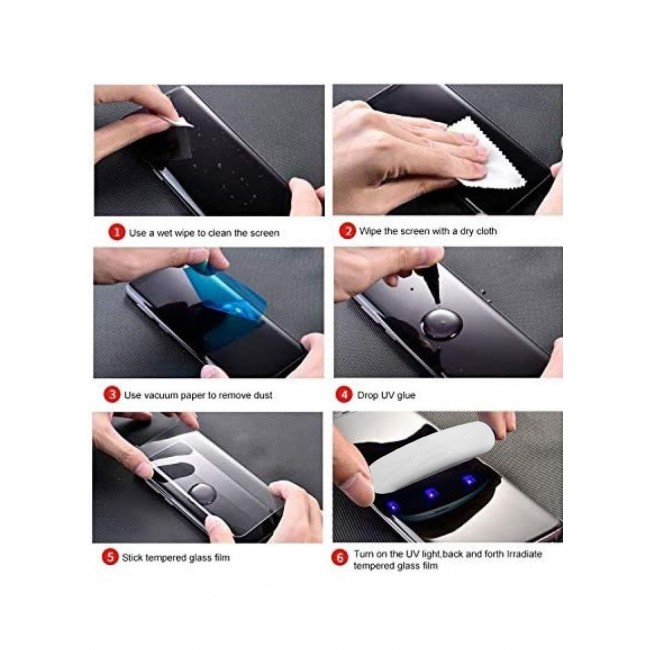 CATANES Huawei P30 Pro UV Screen Protector 6D Tempered Glass 9H Adhesive Nano Liquid UV Glue Full Coverage Clear