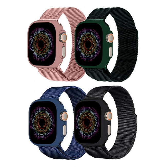 CATANES 4 Pack Stainless Steel Milanese Loop Compatible with Apple Watch Band 42mm 44mm 45mm 49mm men and women Mesh Loop Magnetic Clasp Replacement for iWatch Bands Ultra2/Ultra/Series 9 8 7 SE 6 5 4 3 2 1
