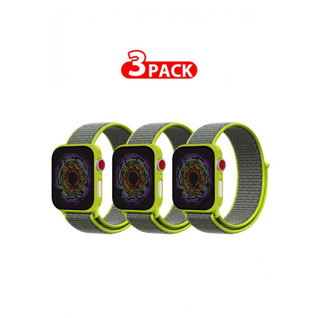 CATANES 3 Pack Nylon Sport Loop Band Compatible with Apple Watch Bands 38mm 40mm 41mm Women Men Braided Elastic Wristbands Replacement Band for iWatch Series 7 6 5 4 3 2 1 SE