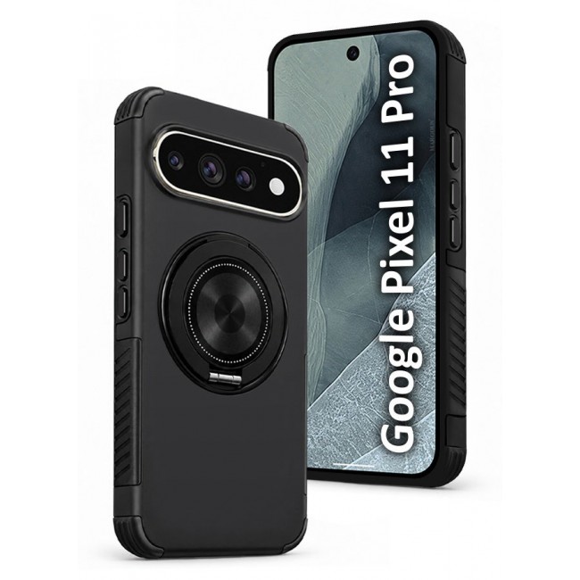 CATANES 2 Pack Magnetic Kickstand Rugged Armor Case for Google Pixel 11 Pro - MagSafe Compatible Heavy Duty Cover - Black