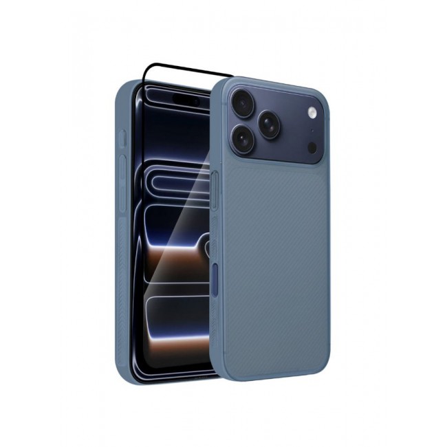 CATANES 2Packs Case Cover for iPhone 17 Pro Max, Air Skin Line Design Back Cover, Sturdy Durable Ultra-Thin Case, Drop Protection Cover Clear with 3D Screen Protector - Light Blue