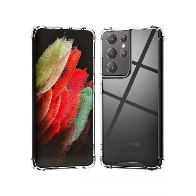 CATANES Samsung Galaxy S21 Ultra Case Clear Shockproof Back Cover Transparent Airbag Bumper Corner Protection Anti-Fall Soft TPU PC Case 6.8 inch