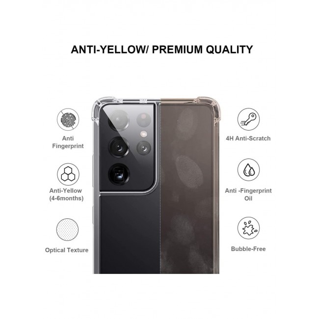 CATANES Samsung Galaxy S21 Ultra Case Clear Shockproof Back Cover Transparent Airbag Bumper Corner Protection Anti-Fall Soft TPU PC Case 6.8 inch