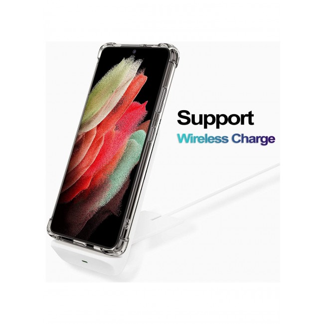 CATANES Samsung Galaxy S21 Ultra Case Clear Shockproof Back Cover Transparent Airbag Bumper Corner Protection Anti-Fall Soft TPU PC Case 6.8 inch