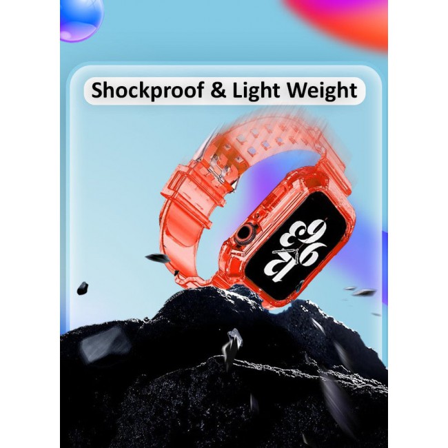 CATANES Clear iwatch Strap Bands TPU Smart Apple Watch Bands 42mm with Bumper Protective Case Crystal Sports Wristband