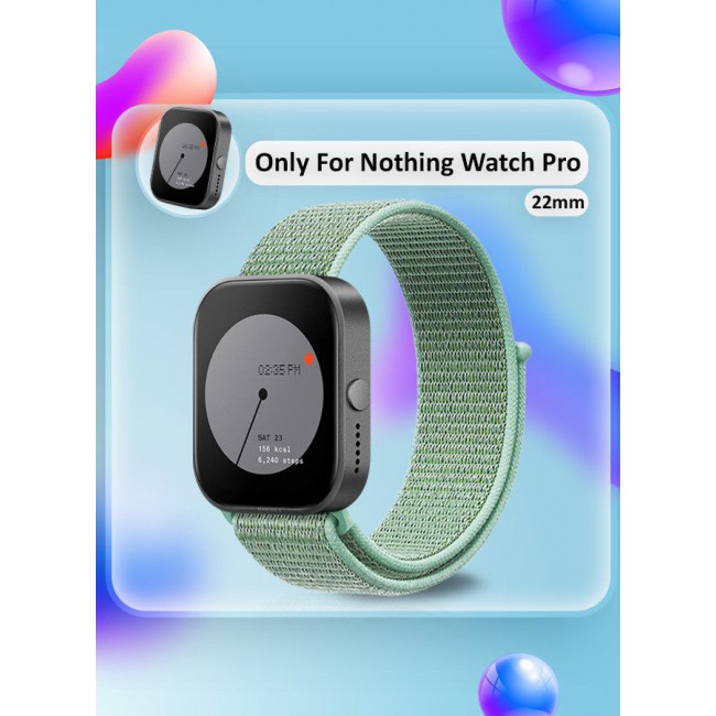CATANES (for Nothing Watch Pro 22mm) Nylon Strap,Quick Release Bands for Women Men Sport Wristband Strap Aquamarine