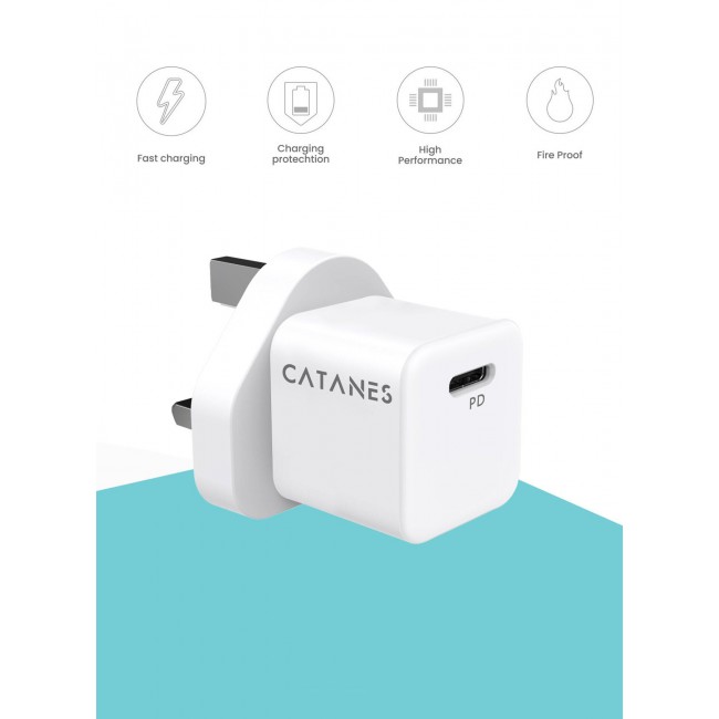 CATANES 25W PD Fast Charger Adapter Type C 3Pins with 1m Cable Type C for Oneplus 11 and Oneplus 12 / White
