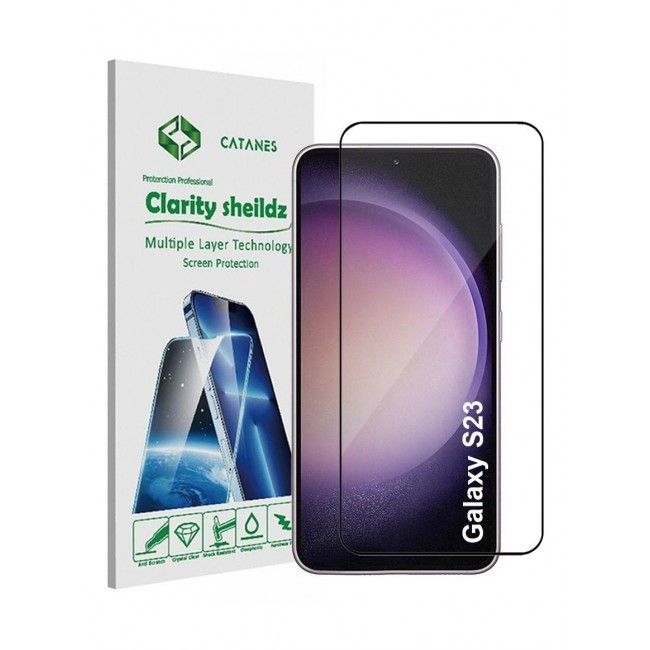 CATANES Samsung Galaxy S23 Screen Protector Tempered Glass 9H Anti-Scratch Shatterproof HD Curved Edge to Edge Full Coverage Film 6.1 inch