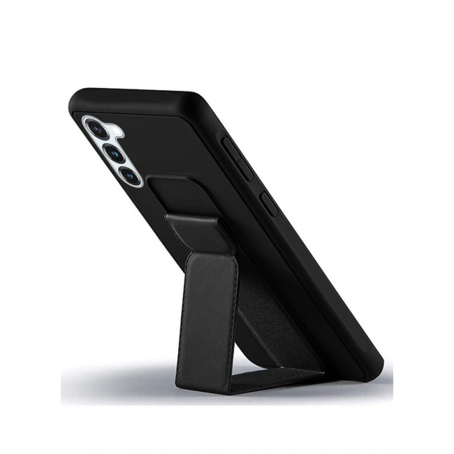 CATANES Samsung Galaxy S23 Grip Case Magnetic Kickstand Cover with Foldable Hand Strap Black