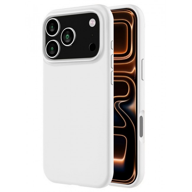 CATANES Silicone Protective Phone Case for iPhone 17 Pro Max - Soft Anti-Scratch Microfiber Lining Ultra Slim Drop Protection Phone Cover - White