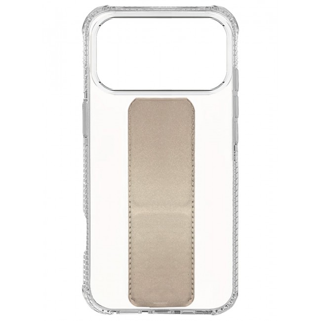 CATANES 2 Pack For iPhone 18 Pro Case Clear with Foldable Stand, Shockproof Protective Cover with Reinforced Corners, Transparent Bumper - Gold