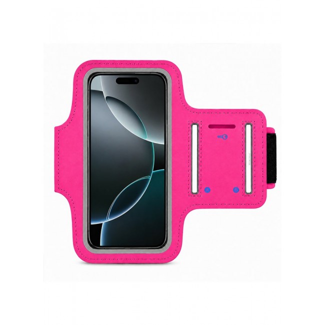 MARGOUN Sports Running Armband Case Compatible with iPhone 16 Pro – Water-Resistant Fitness Wristband Pouch for Gym, Workouts, Jogging with Key Holder and Reflective Strip