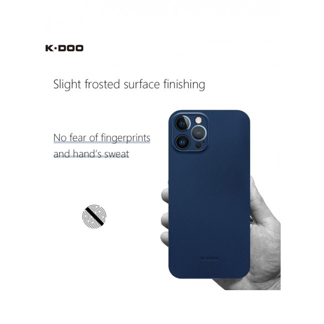 KZDOO Air Skin Case Ultra Slim Back Cover Skin for iphone 13 Pro Max Frosted Anti Slip Full Coverage Dark Blue