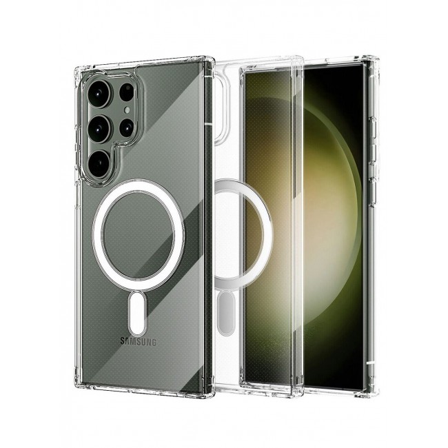 CATANES Samsung Galaxy S23 Ultra Case Clear Magnetic Wireless Charging Case MagSafe Transparent Cover