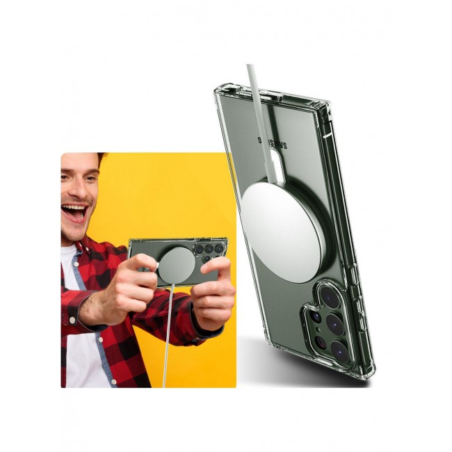 CATANES Samsung Galaxy S23 Ultra Case Clear Magnetic Wireless Charging Case MagSafe Transparent Cover