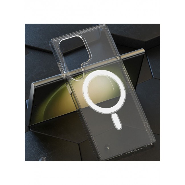 CATANES Samsung Galaxy S23 Ultra Case Clear Magnetic Wireless Charging Case MagSafe Transparent Cover