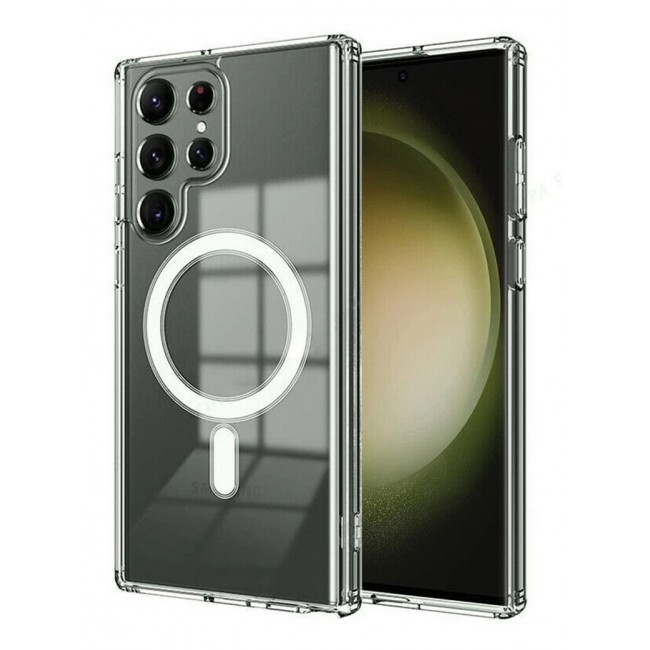 CATANES Samsung Galaxy S23 Ultra Case Clear Magnetic Wireless Charging Case MagSafe Transparent Cover