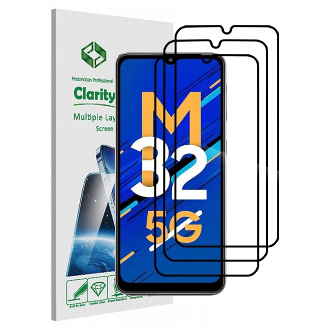 CATANES 3 Pack For Samsung Galaxy M32 Screen Protector 3D Tempered Glass Full Glue Back
